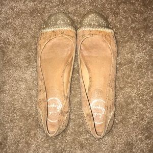Jack Roger Cork/Gold flats